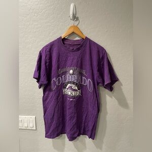 Vintage Logo 7 Colorado Rockies Baseball Shirt Size Medium